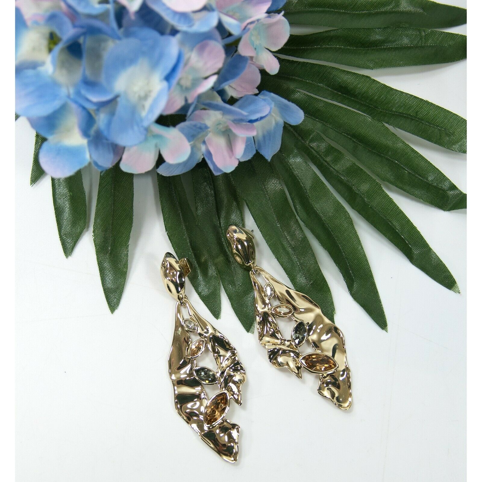 Crumpled Large Post Earring- Gold
