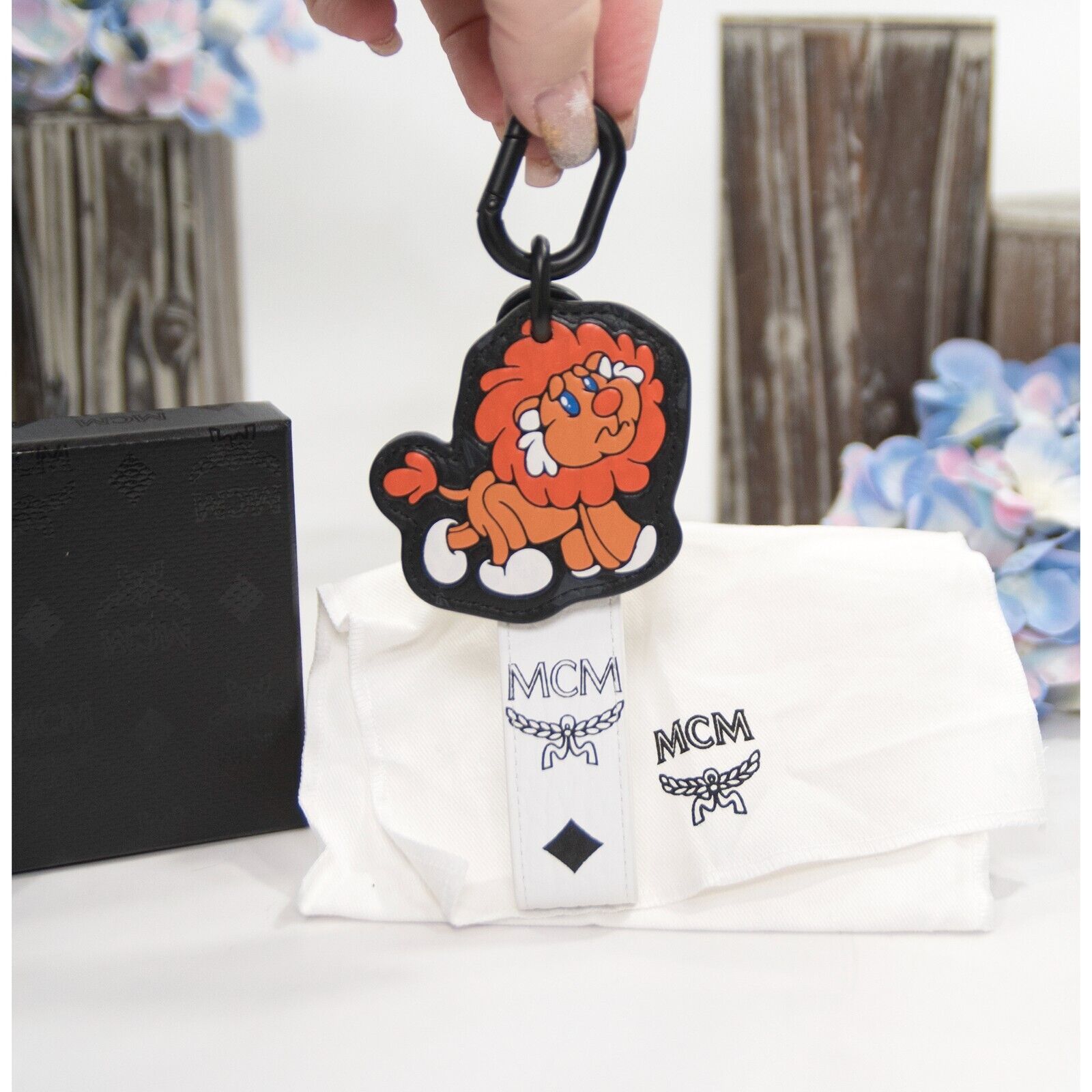 MCM x SAMBYPEN Henry Timid Lion Logo Leather Large Bag Charm Keychain Design Her Boutique