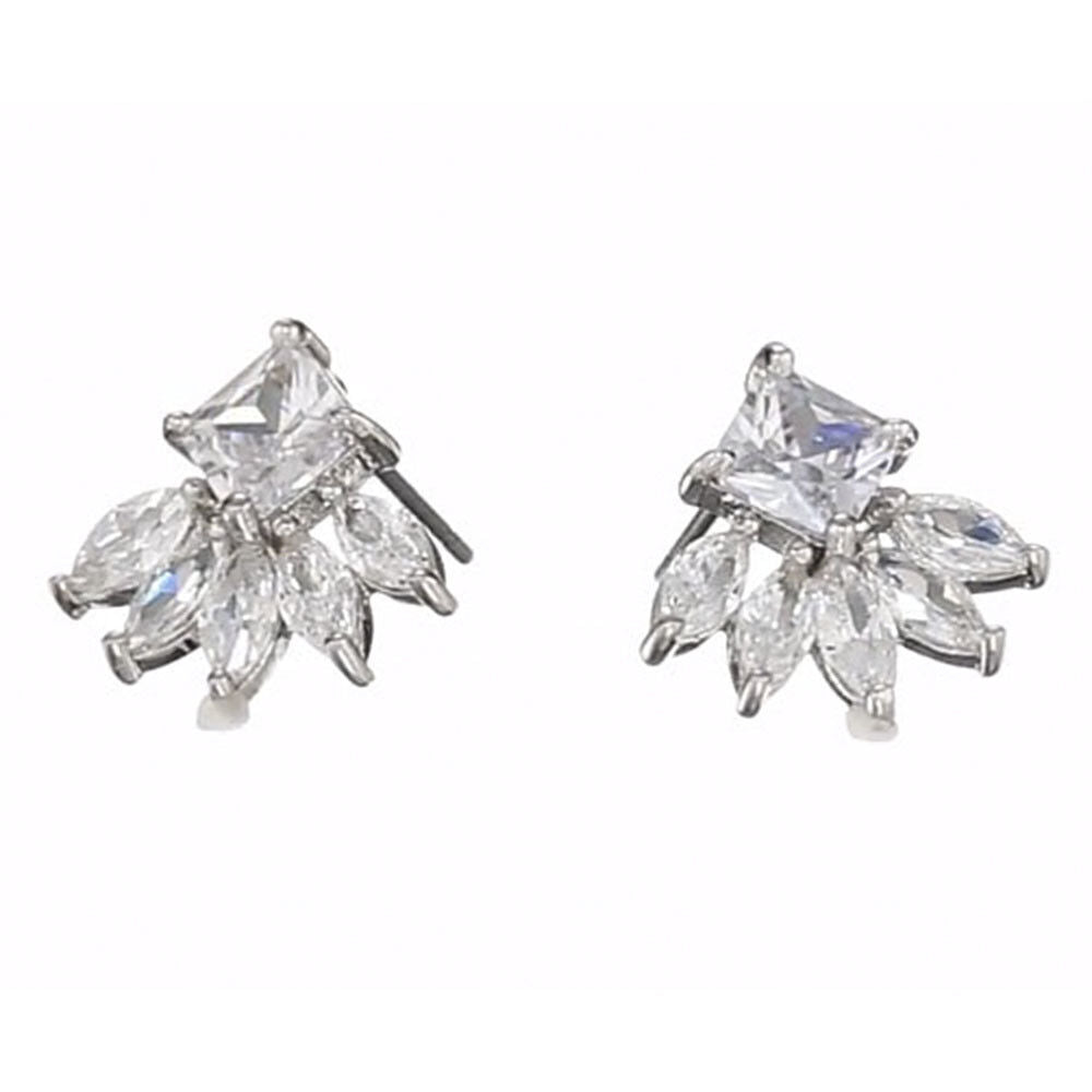 CZ by Kenneth Jay Lane Baguette Cluster 2 cttw Earrings KE1743 NWT