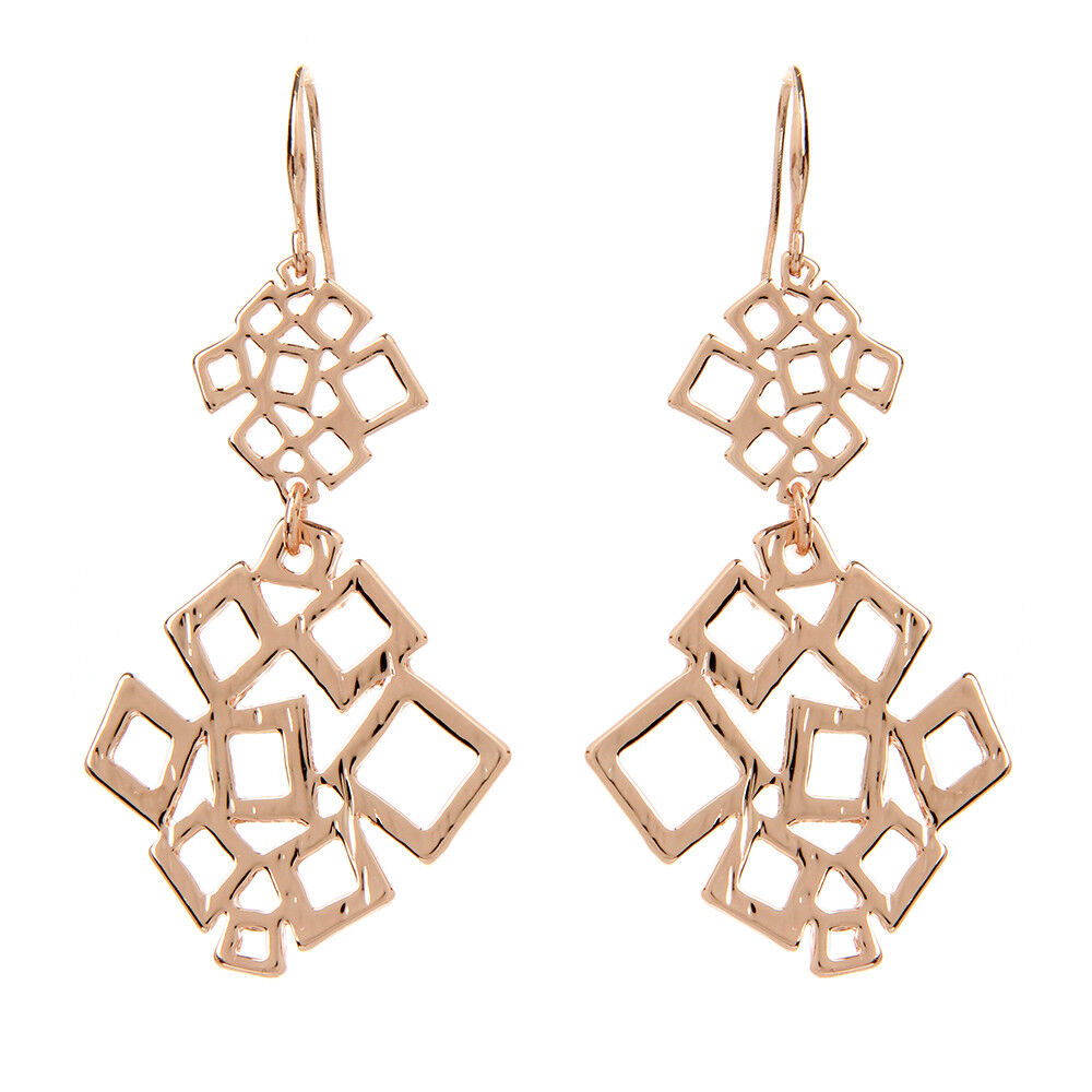 Amrita Singh Rose Gold Gramercy Geometric Drop Dangle Earrings ERC 256 NWT