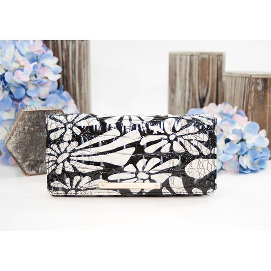 Brahmin Daisy Batik Melbourne Leather Ady Bifold Wallet NWT