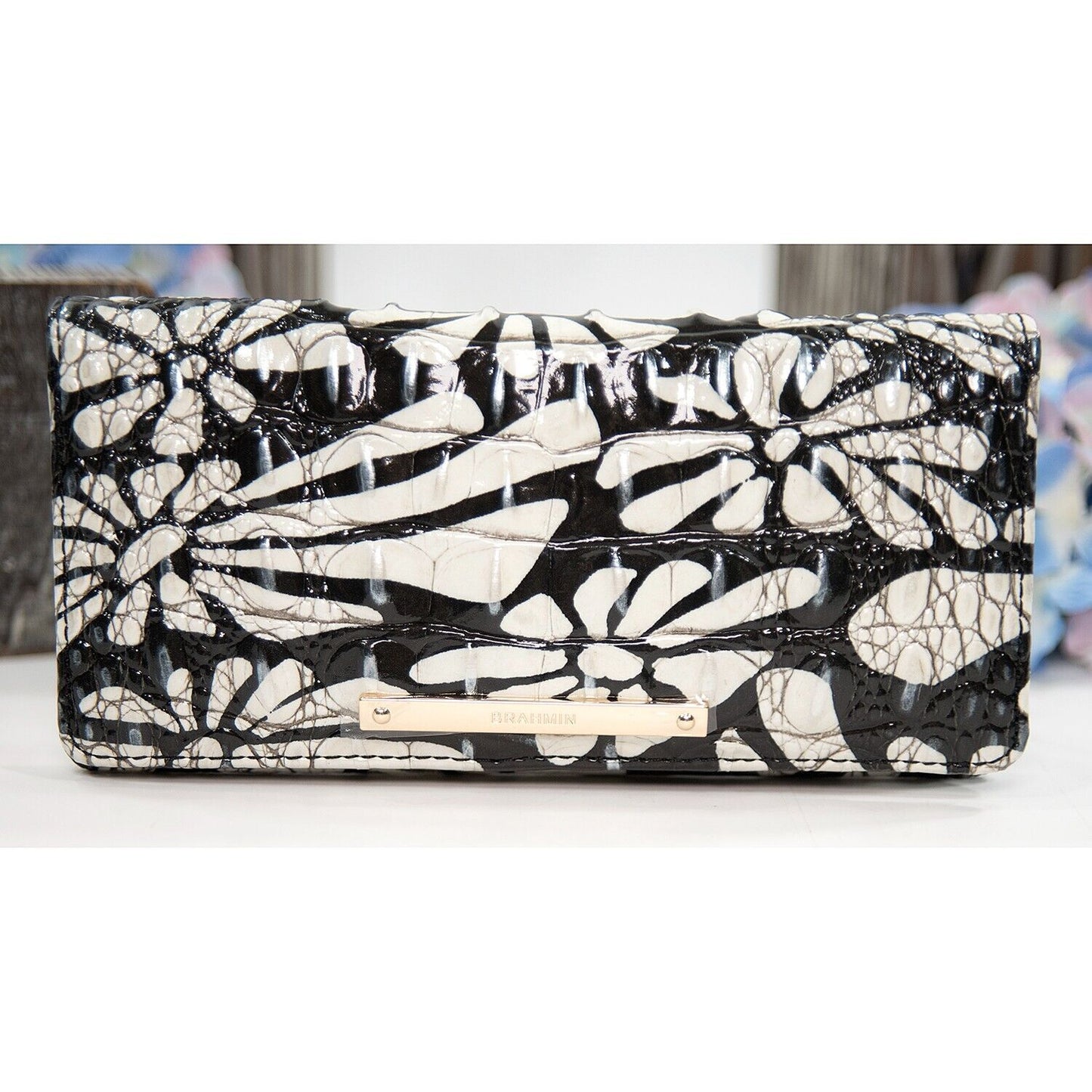 Brahmin Daisy Batik Melbourne Leather Ady Bifold Wallet NWT