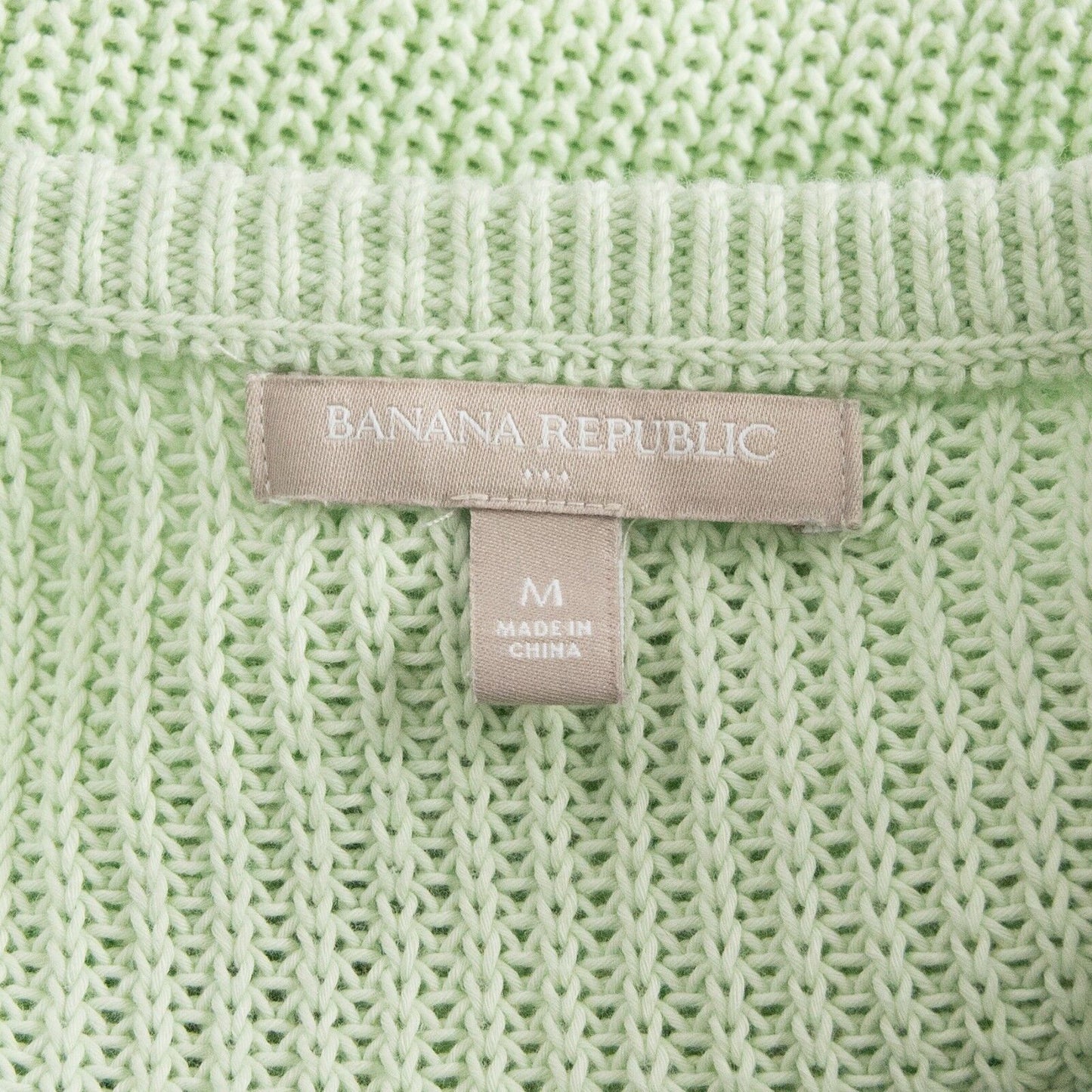 Banana Republic Pale Lime Green Chunky Cable Knit Oversize Sweater M