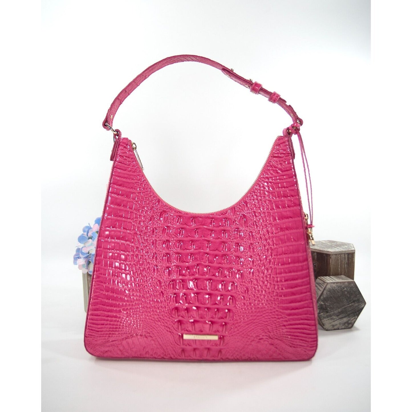 Brahmin Paradise Pink Melbourne Leather Tabitha Hobo Shoulder Bag NWT