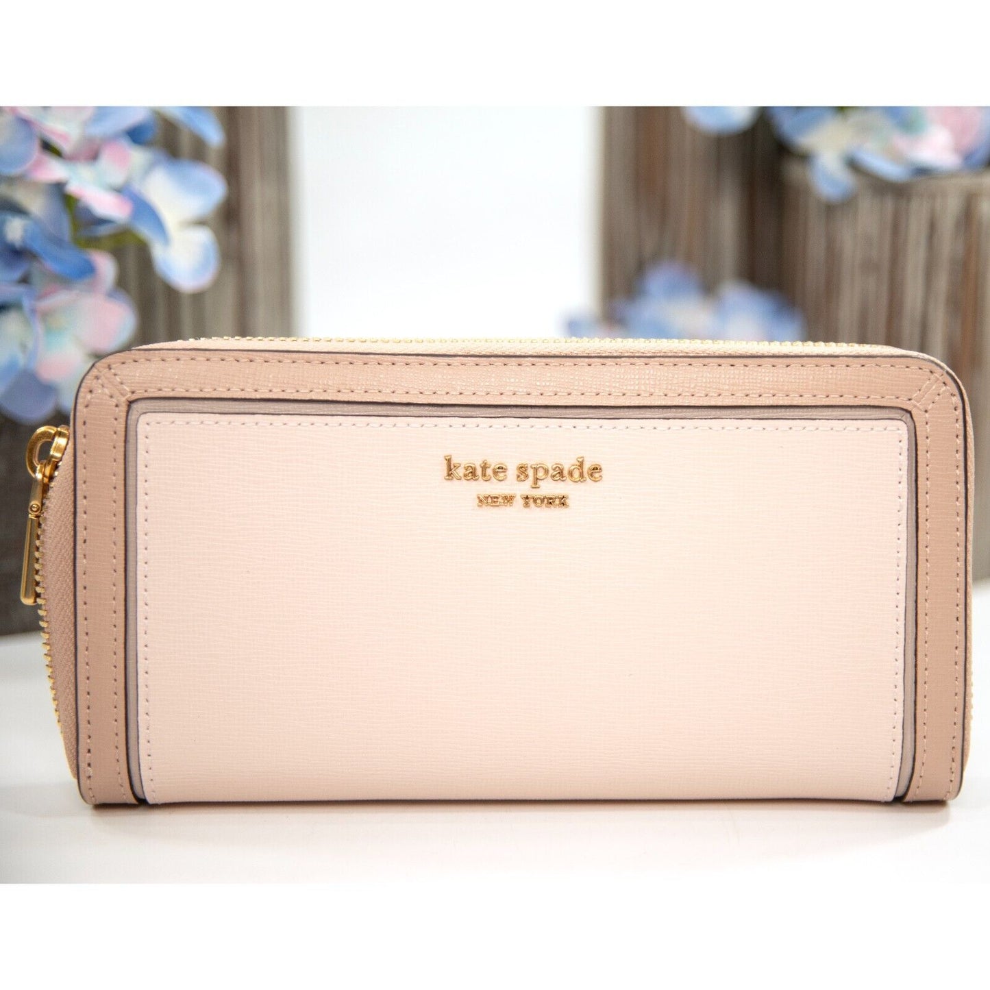 Kate Spade Morgan Dogwood Pink Spencer Zip Around Lacey Wallet NWT