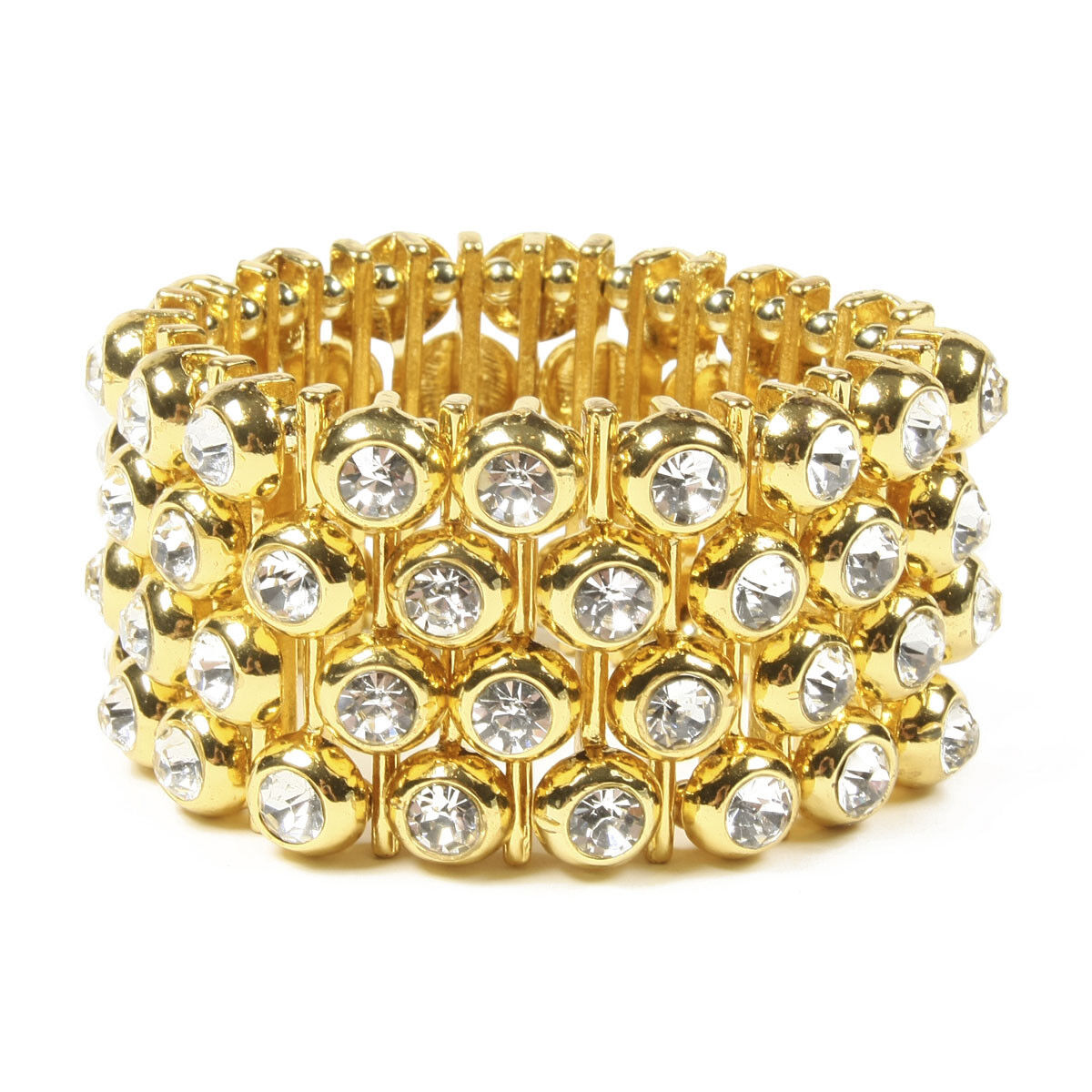 Amrita Singh Gold Crystal Embellished Sofia Stretch Bracelet BRC 118