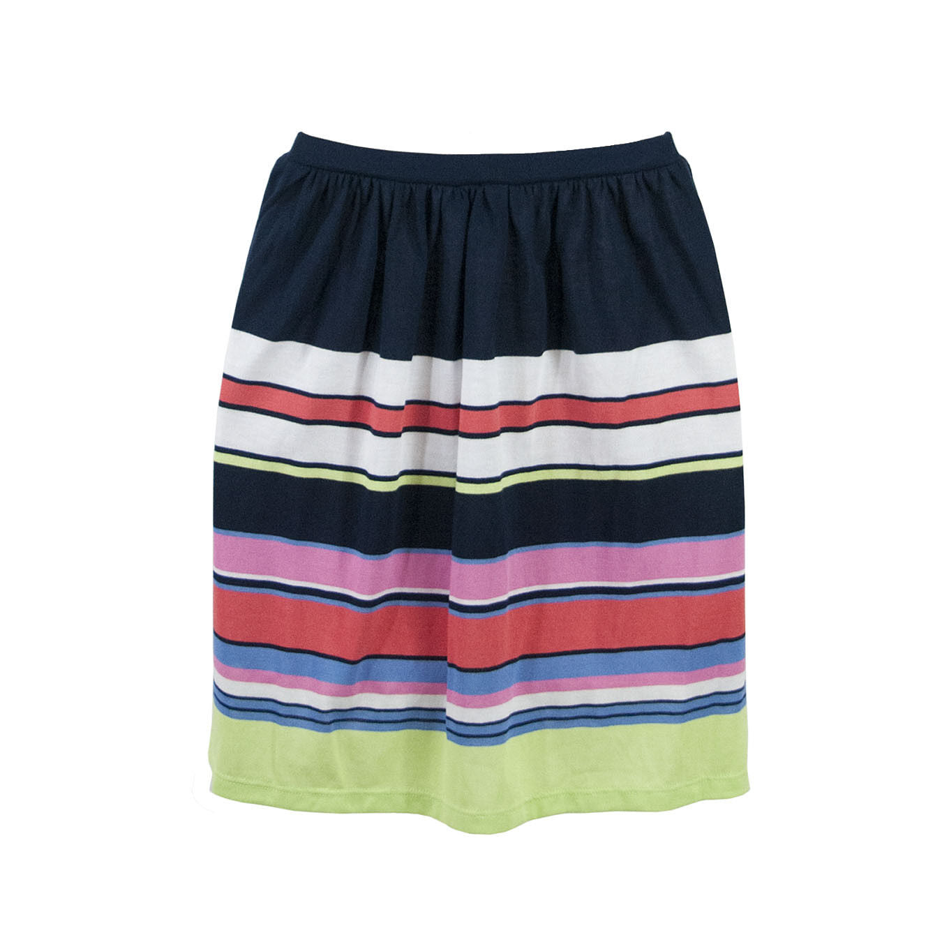 Juicy Couture Navy Lime Multicolor Stripe A Line Knit Black Label Skirt L NWT