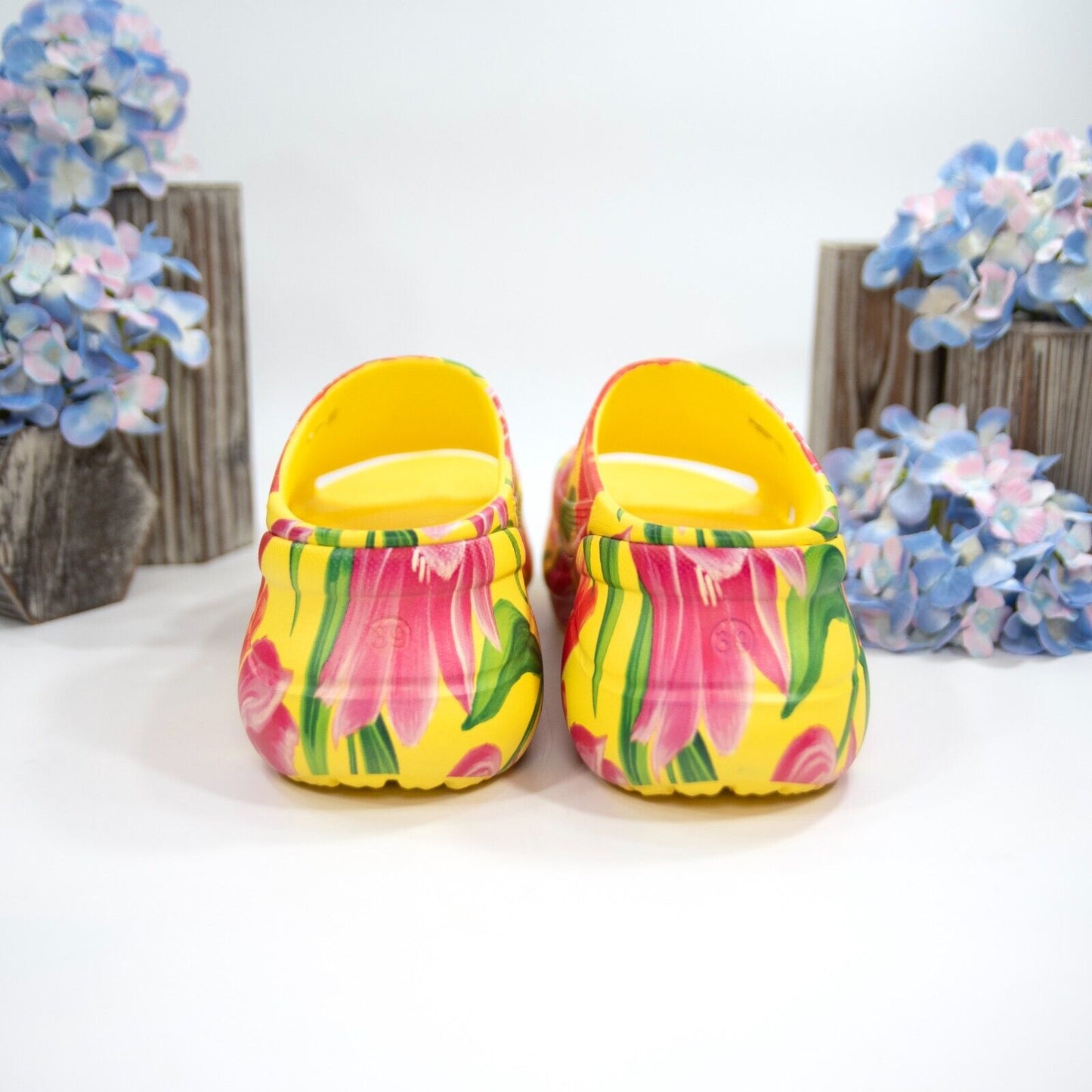 Balenciaga X Crocs Floral Tulip Pool Platform Slides Size 39 NIB $675