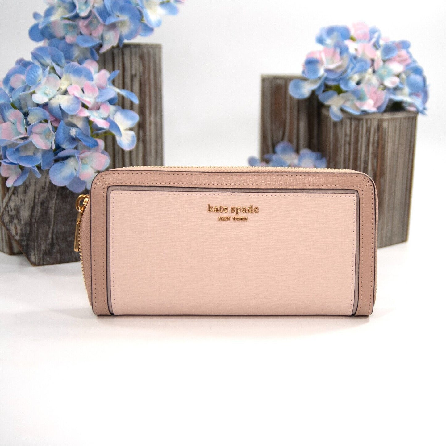 Kate Spade Morgan Dogwood Pink Spencer Zip Around Lacey Wallet NWT