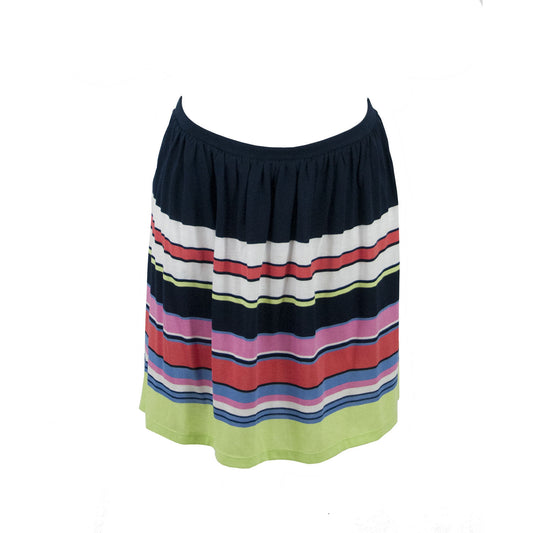 Juicy Couture Navy Lime Multicolor Stripe A Line Knit Black Label Skirt L NWT