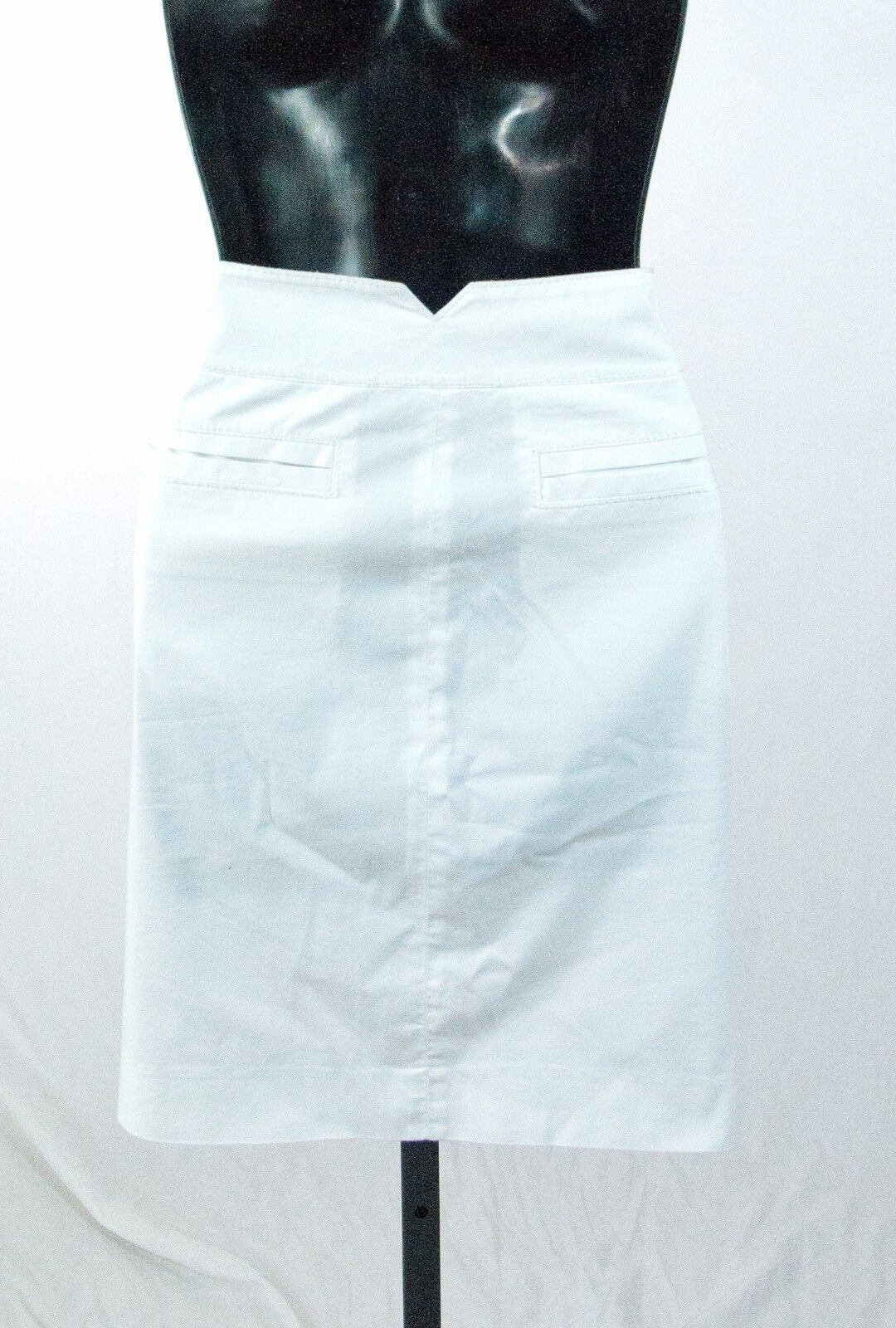 Diane Von Furstenberg White Denim Fitted Pencil Skirt Size 8 NWOT $395