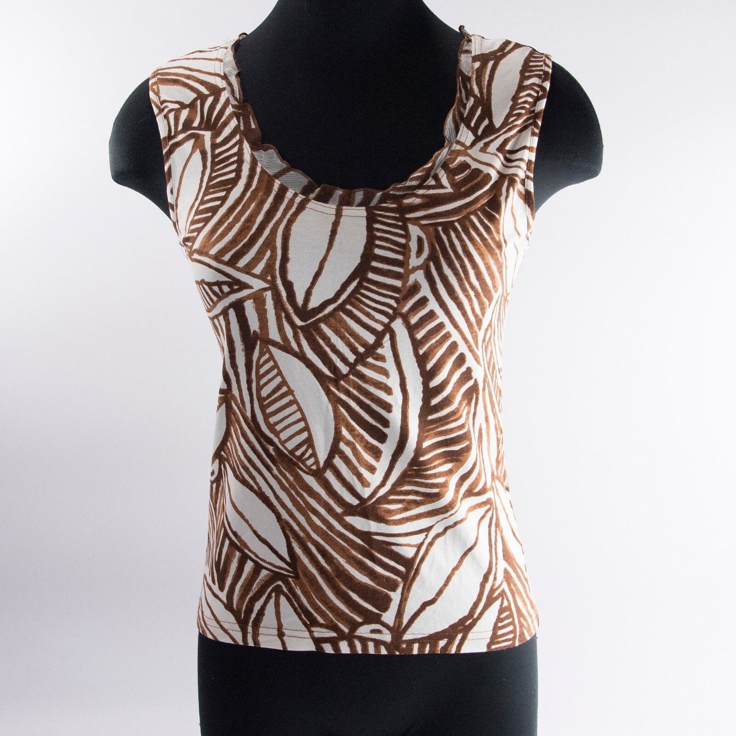 Carlo Colucci Copper Chiffon Edge Palm Leaf Tank Top 36 Made in Italy 36 RT $195