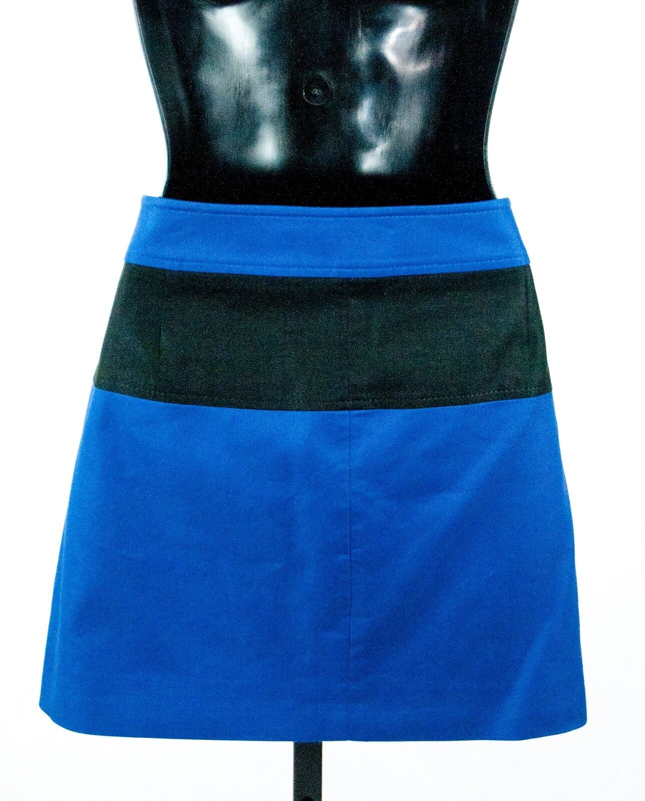 Karen Millen Blue A Line Sailor Color Block BLACK LABEL Mini Skirt 8 NWT