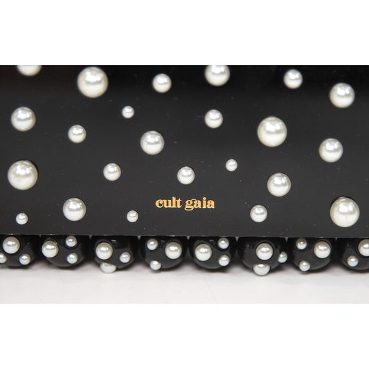 Cult Gaia Black Pearl Eos Bubble Acrylic Clutch Box Bag NWT