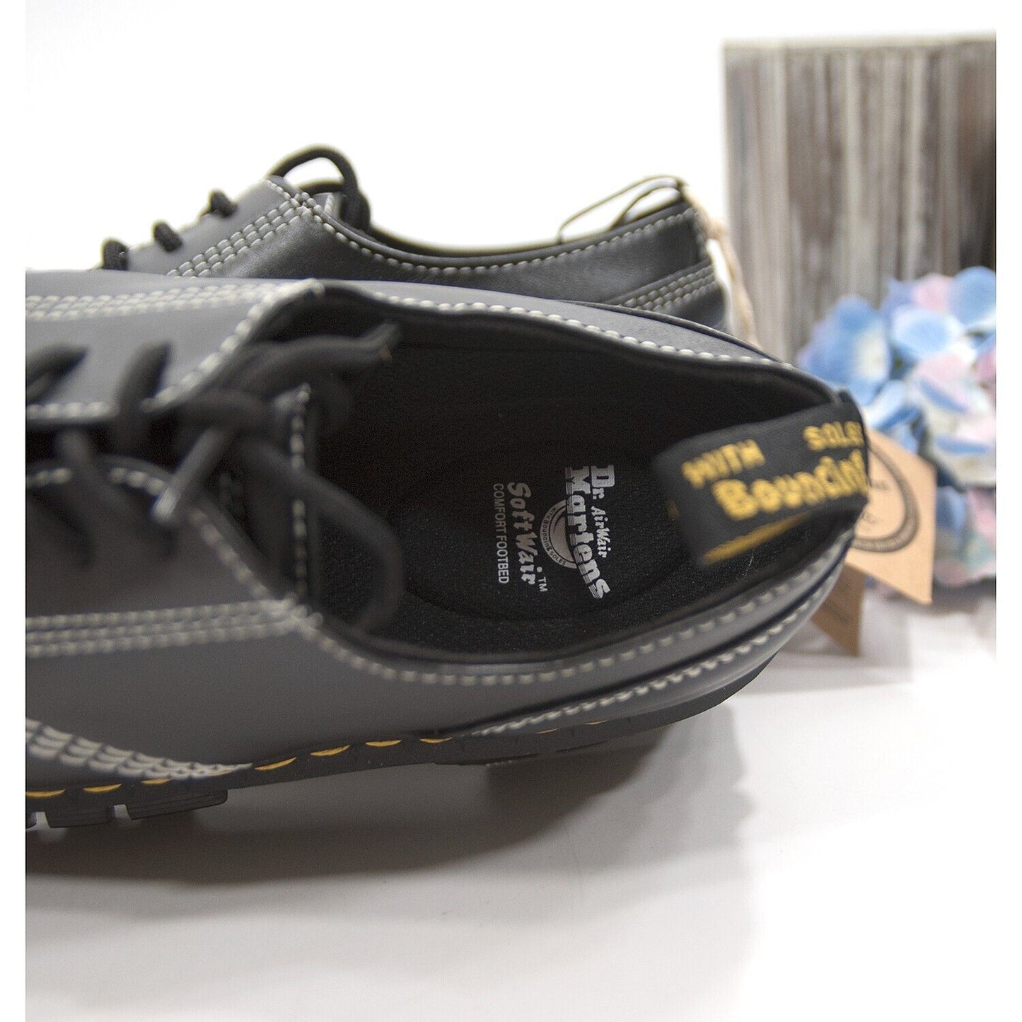 Dr. Martens Audrick Quilted Black Lux Nappa Leather Oxford Shoes Size 10 NIB