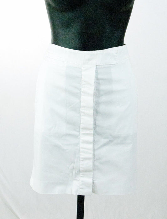 Diane Von Furstenberg White Denim Fitted Pencil Skirt Size 8 NWOT $395