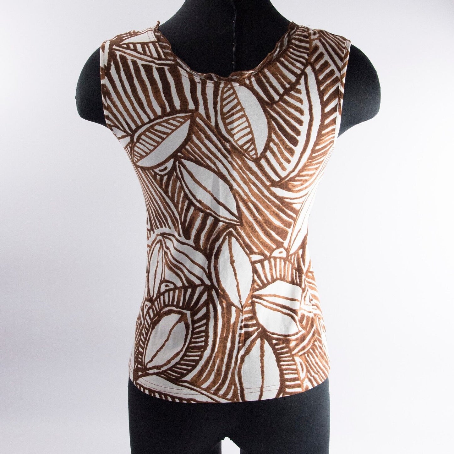 Carlo Colucci Copper Chiffon Edge Palm Leaf Tank Top 36 Made in Italy 36 RT $195