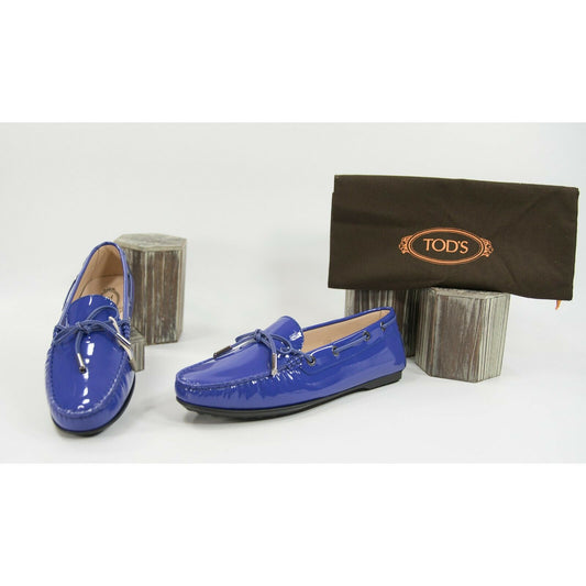 Tod's Gomma Lu Laccetto Purple Patent Leather Moccasins Driver Loafer 36.5 NIB