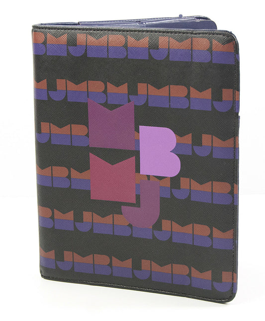 Marc Jacobs Dark Ultraviolet Multi Logo Tablet iPad Folio Book Case NWT