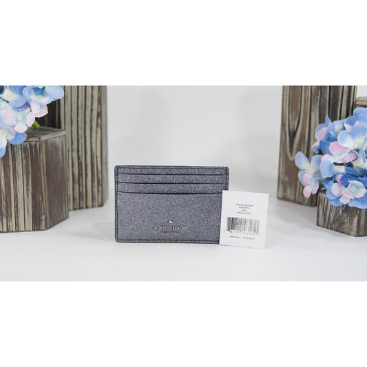 Kate Spade Jolene Dusk Navy Glitter Card Case Mini Wallet NWT