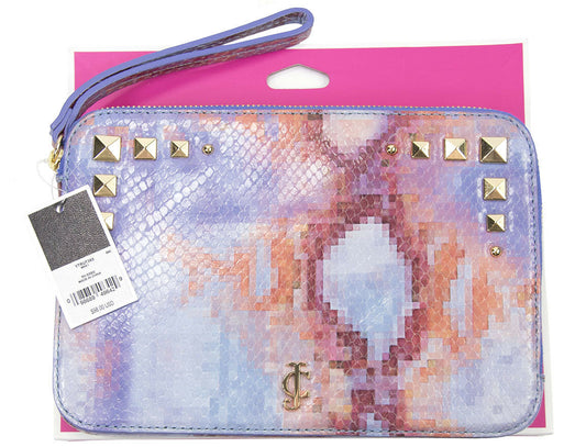 Juicy Couture Purple Pink Pixel Python Leather Zip Tablet iPad Case Sleeve