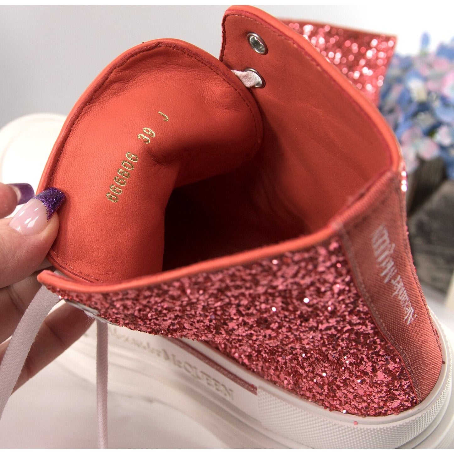 Alexander mcqueen red online glitter sneakers